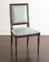 Massoud Ingram Leather Dining Chair In Frost
