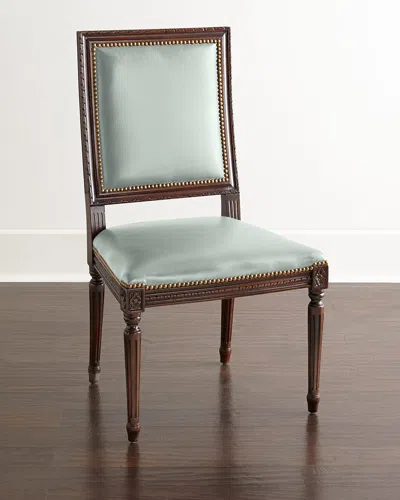 Massoud Ingram Leather Dining Chair In Frost