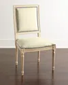 Massoud Ingram Leather Dining Chair In Ivory