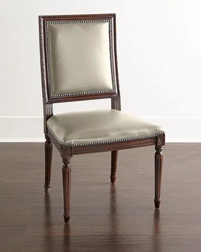 Massoud Ingram Leather Dining Chair In Mushroom