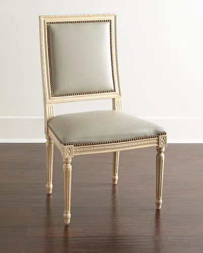 Massoud Ingram Leather Dining Chair In Mushroom