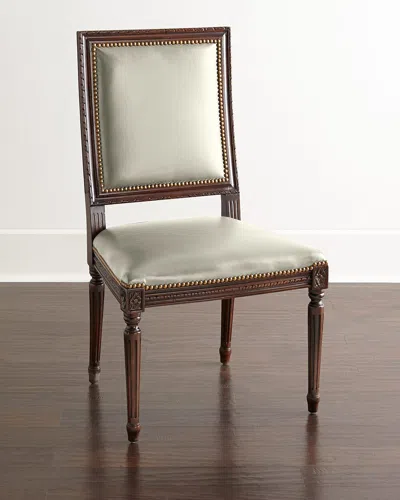 Massoud Ingram Leather Dining Chair In Mushroom