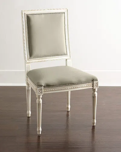 Massoud Ingram Leather Dining Chair In Mushroom