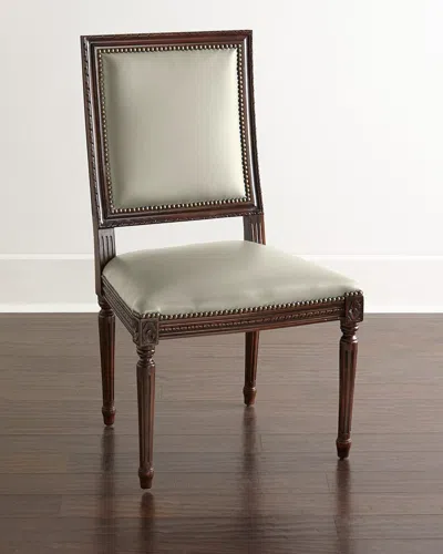 Massoud Ingram Leather Dining Chair In Mushroom