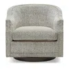 Massoud Keller Wood Swivel Chair In Dots Flax