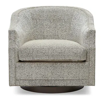 Massoud Keller Wood Swivel Chair In Dots Shark