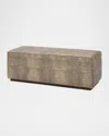 Massoud Kelsi Croc-embossed Leather Bench, 48" In Brown