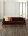 Massoud Kensington Tufted Velvet Sofa, 88" In Brown