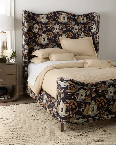 Massoud Kingston Wingback King Bed In Black