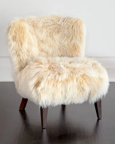 Massoud Lanza Sheepskin Chair In Ivory Sheepskin