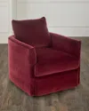 Massoud Marlowe Swivel Chair In Burgundy