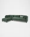 Massoud Maxwell Left Chaise Sectional In Green