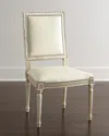 Massoud Melissa Leather Dining Chair In Ivory