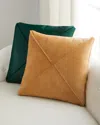 Massoud Mitered Hair Hide Pillow, 19"sq. In Tan