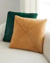 Massoud Mitered Hair Hide Pillow, 22"sq. In Green