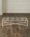 Massoud Moreletti Crocodile-embossed Bench In Silver Croc