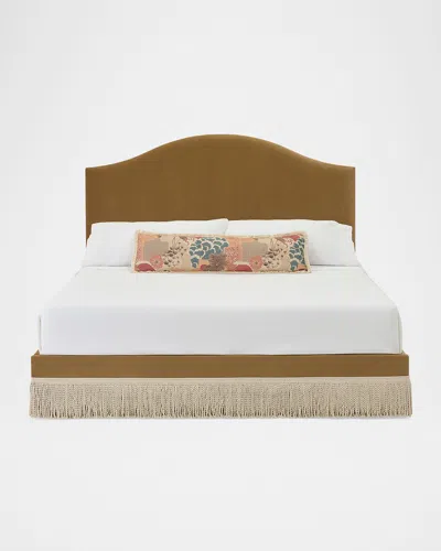Massoud Myeshia Fringe King Bed In Brown