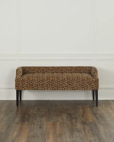 Massoud Olipha End-of-bed Bench, 70" In Animal Print 
