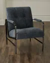 Massoud Olsen Suede Lounge Chair In Grey