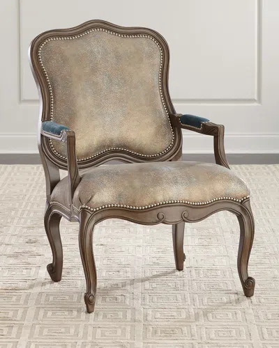 Massoud Opal Shimmer Bergere Chair In Blue