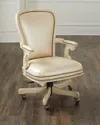 Massoud Osmat Leather Office Chair In Ivory