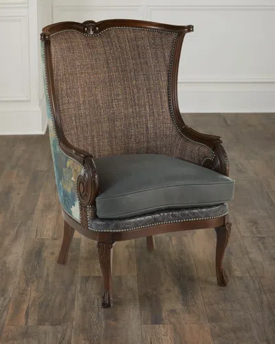 Massoud Parker Wing Chair In Gray