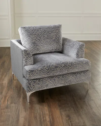 Massoud Perrie Lounge Chair In Blue
