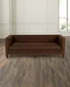 Massoud Prescott Leather Tuxedo Sofa, 90" In Brown