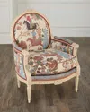 Massoud Radcliff Bergere Chair In Animal Print