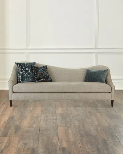 Massoud Raquel Left Facing Curved Sofa, 92" In Beige