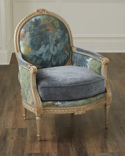 Massoud Remy Bergere Chair In Blue