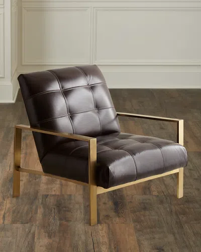 Massoud Rocco Leather Chair In Brown