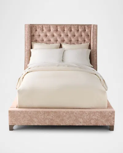 Massoud Rowenna Tufted King Shelter Bed In Pink