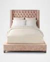 Massoud Rowenna Tufted Queen Shelter Bed In Pink