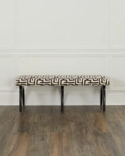Massoud Skye Bench, 56" In Black, White