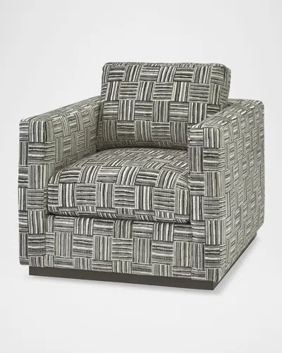 Massoud Slim Swivel Chair In Quartz Gray