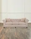 Massoud Thane Chesterfield Sofa, 94" In Pink