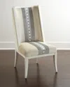 Massoud Thatcher Dining Chair In Oyster/ Charcoal