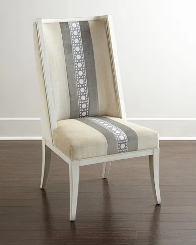 Massoud Thatcher Dining Chair In Oyster/ Charcoal
