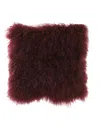 Massoud Tibetan Lamb Pillow, Cabernet In Red