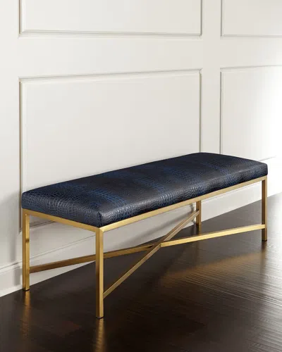 Massoud Toma Crocodile-embossed Bench In Navy