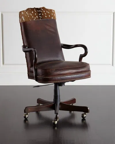 Massoud Vale Leather Hairhide Office Chair In Brown
