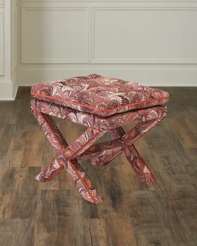Massoud Valle Cross Stool In Pink