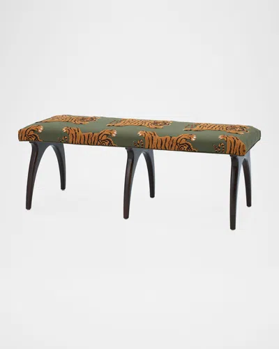 Massoud Veda Upholstered Bench, 56" In Green