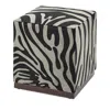 Massoud Wylie Square Ottoman In Zebra Black