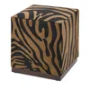 Massoud Wylie Square Ottoman In Zebra Caramel