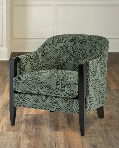 Massoud Zelda Accent Chair In Green, Black 