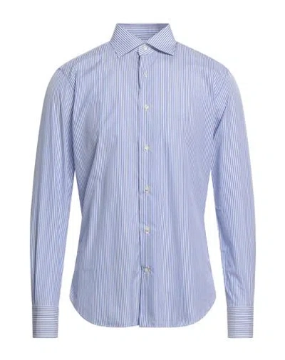 Mastai Ferretti Man Shirt Blue Size 15 Cotton