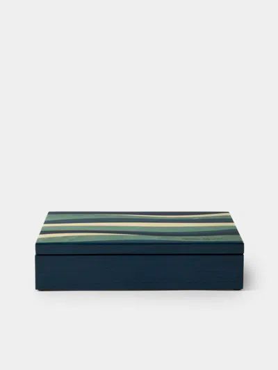 Mastellone Giuseppe Wood Inlay Jewelry Box In Blue
