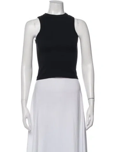 Pre-owned Master & Dynamic Crew Neck Sleeveless Crop Top In Black